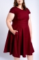 Preview: Tailliertes Kleid mit Glockenrock in fuchsia